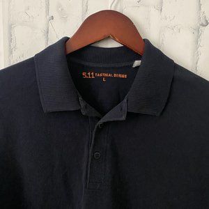 5.11 Tactical Series Shirt Navy Blue Cotton Short Sleeve Polo Men's Large